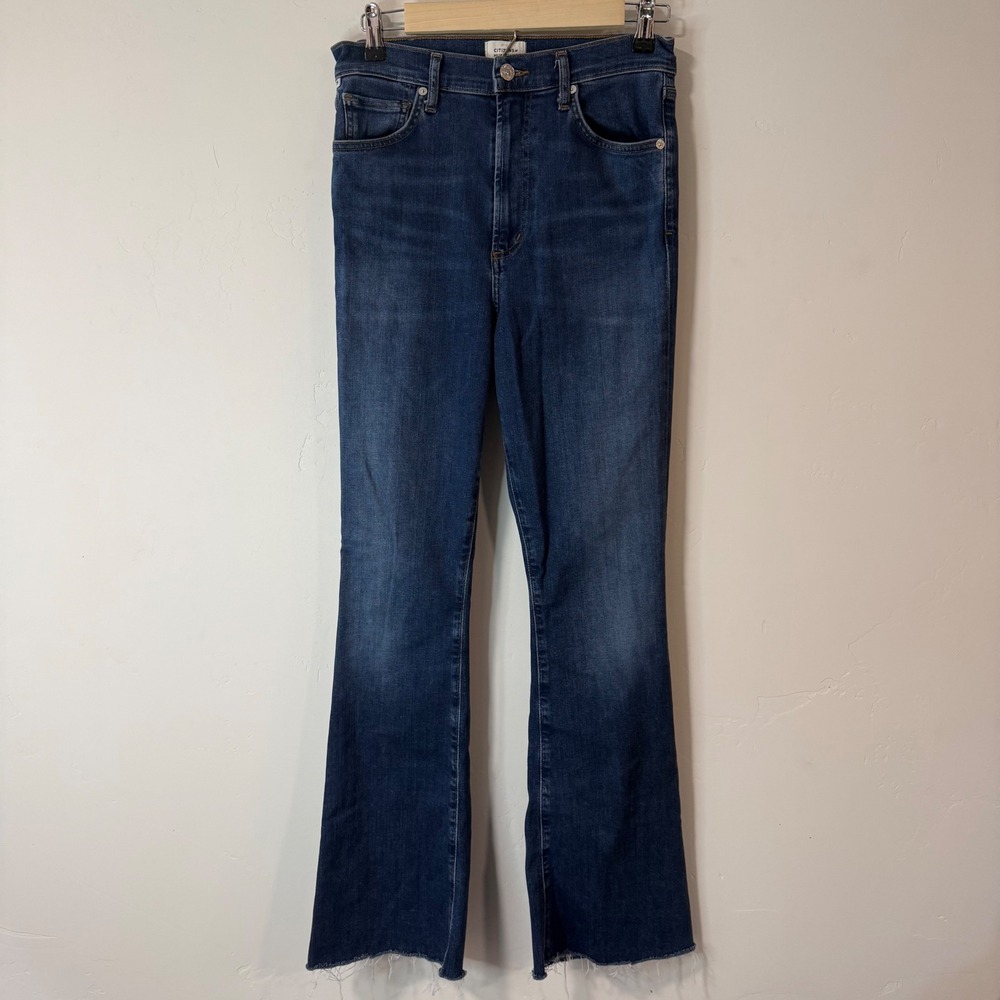 Citizens of Humanity Women Lilah Bootcut Jeans 28 Blue Raw Hem High Rise Stretch